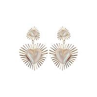 Acrylic Drop Earring, Zinc Alloy, with Acrylic, Heart, gold color plated, fashion jewelry & for woman 