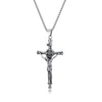 Stainless Steel Jewelry Necklace, 304 Stainless Steel, Cross, polished, fashion jewelry & for man, original color, nickel, lead & cadmium free 