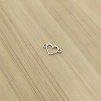 Hollow Zinc Alloy Connector, Heart, antique silver color plated, vintage & DIY & 1/1 loop Approx 