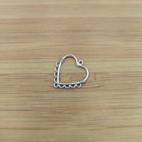 Hollow Zinc Alloy Connector, Heart, antique silver color plated, vintage & DIY & 1/9 loop Approx 