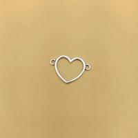 Zinc Alloy Charm Connector, Heart, antique silver color plated, vintage & DIY & 1/1 loop & hollow Approx 