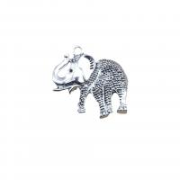 Zinc Alloy Animal Pendants, Elephant, antique silver color plated, vintage & DIY Approx 