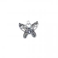 Zinc Alloy Animal Pendants, Butterfly, antique silver color plated, vintage & DIY & hollow Approx 