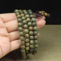 Wrist Mala, Green Sandalwood, folk style & Unisex 