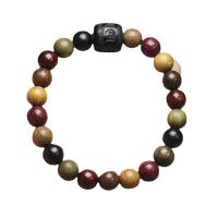 Wrist Mala, Multi - gemstone, with Black Sandalwood, folk style & Unisex, 8mm Approx 7 Inch 