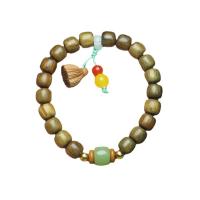 Wrist Mala, Green Sandalwood, Lotus Seedpod, folk style & Unisex, 9mm Approx 7.5 Inch 