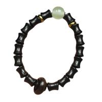 Wrist Mala, Black Sandalwood, with Resin, folk style & Unisex Approx 6 Inch 