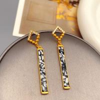 Gemstone Drop Earring, Brass, with Natural Stone, 18K gold plated, fashion jewelry & for woman & with rhinestone 