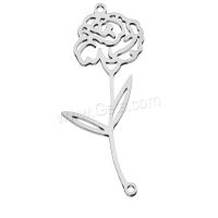 Stainless Steel Flower Pendant, 304 Stainless Steel, Vacuum Ion Plating, DIY 