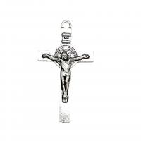 Zinc Alloy Cross Pendants, antique silver color plated, vintage & DIY Approx 