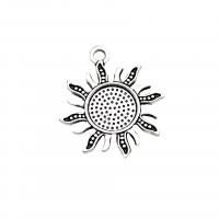 Zinc Alloy Pendant Cabochon Setting, Sun, antique silver color plated, vintage & DIY Approx 