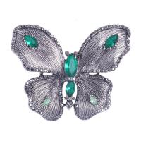 Broche de diamantes de imitación de la aleación de Zinc, con Cristal, Mariposa, diferentes estilos para la opción & para mujer & con diamantes de imitación, más colores para la opción, Vendido por UD