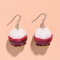 Resin Drop Earring, Mangosteen, handmade, fashion jewelry & for woman, 21*40mm, Approx 