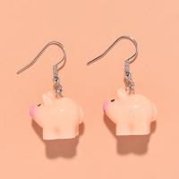 Resin Drop Earring, Pig, handmade, fashion jewelry & for woman, 19*36mm, Approx 