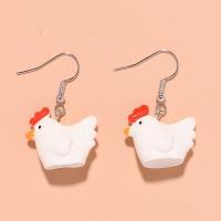 Resin Drop Earring, Chicken, handmade, fashion jewelry & for woman, 23*36mm, Approx 