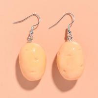 Resin Drop Earring, Potato, handmade, fashion jewelry & for woman, 20*49mm, Approx 