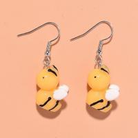 Resin Drop Earring, Bee, handmade, fashion jewelry & for woman, 17*36mm, Approx 