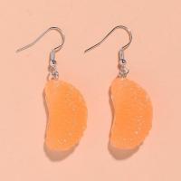 Resin Drop Earring, Tangerine, handmade, fashion jewelry & for woman, 15*50mm, Approx 