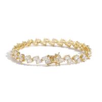 Cubic Zirconia Micro Pave Brass Bracelet, Geometrical Pattern, plated, Unisex & micro pave cubic zirconia 