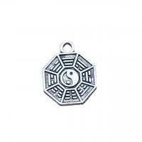 Zinc Alloy Jewelry Pendants, Polygon, antique silver color plated, vintage & DIY Approx 