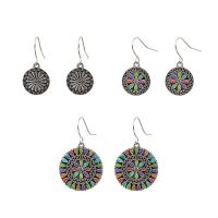 boucle d'oreille de goutte en Zinc Alloy et Émail  , alliage de zinc, Plaqué de couleur d'argent, trois pièces & bijoux de mode & pour femme & émail, Vendu par fixé