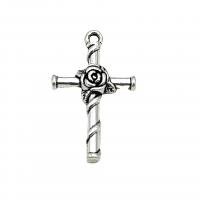 Zinc Alloy Cross Pendants, antique silver color plated, vintage & DIY Approx 