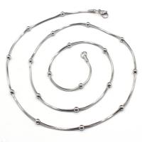 Collier de bijoux de titane, Acier titane, électrolysation, bijoux de mode & longueur différente pour le choix & unisexe, couleur originale, 1.5mm, Vendu par PC