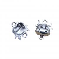 Conector de aleación de Zinc animal, Vaca, chapado en color de plata antigua, Bricolaje & 1/1 aro, 16x14mm, aproximado 100PCs/Bolsa, Vendido por Bolsa