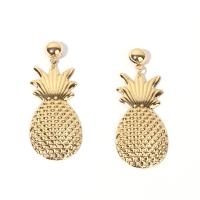 Pendientes de Perno de Aleación de Zinc, Piña, chapado en color dorado, Joyería & para mujer, dorado, 74x29mm, Vendido por Par