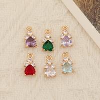 Cubic Zirconia Brass Pendants, gold color plated, DIY & micro pave cubic zirconia 