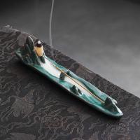 Incense Smoke Flow Backflow Holder Ceramic Incense Burner, Porcelain, half handmade, for home and office & durable & multifunctional 