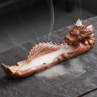 Incense Smoke Flow Backflow Holder Ceramic Incense Burner, Porcelain, half handmade, for home and office & durable & multifunctional 