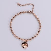 Edelstahl Charm Armband, 316 L Edelstahl, mit Verlängerungskettchen von 1.97inch, Plum Blossom, Vakuum-Ionen-Beschichtung, Modeschmuck & für Frau, keine, Länge:ca. 6.69 ZollInch, verkauft von Strang