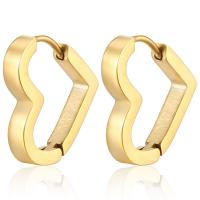 Titanium Steel Earrings, Heart, Vacuum Ion Plating, for woman 