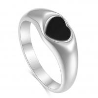 Anillo de dedo de acero Titanium de, Partículas de acero, Corazón, Recubrimiento iónico al vacío, diverso tamaño para la opción & para mujer & pegamento de gota, más colores para la opción, 7.5mm, Vendido por KG