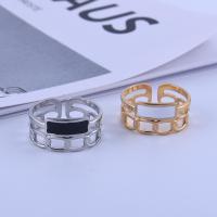 Émail Bague en Acier inoxydable , Acier inoxydable 304, Placage, normes différentes pour le choix & pour femme & émail, plus de couleurs à choisir, Vendu par PC