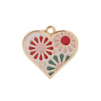 Zinc Alloy Enamel Pendants, Heart, DIY 22mm 