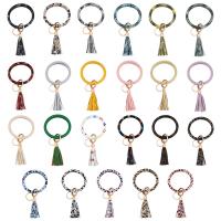 PU Leather Key Chain, Zinc Alloy, with PU Leather 