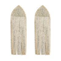 Fashion Fringe Earrings, Zinklegierung, plattiert, für Frau & mit Strass, keine, 34x120mm, verkauft von Paar