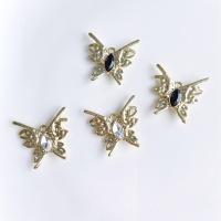 Colgantes Animales de Aleación de Zinc, Mariposa, chapado, Bricolaje & micro arcilla de zirconia cúbica, más colores para la opción, 23x24x4mm, Vendido por UD