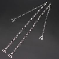 diamantes de imitación correa del sujetador, con metal, chapado en color de plata, ajustable & diverso tamaño para la opción & para mujer, longitud:aproximado 42 cm, Vendido por Par