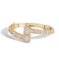 Cubic Zirconia Micro Pave Brass Bracelet, plated, Unisex & micro pave cubic zirconia 