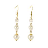 Boucles d'oreilles en acier titane, perle de plastique, avec Acier titane & résine, Plaqué or 18K, bijoux de mode & styles différents pour le choix & pour femme, 6mm, 8mm, Vendu par paire