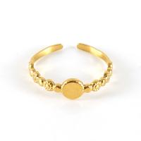 Anillo de dedo de acero Titanium de, Partículas de acero, 18K chapado en oro, ajustable & para mujer, Vendido por UD