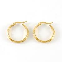 Boucles d'oreilles en acier titane, Plaqué or 18K, bijoux de mode & pour femme, 23.5mm, Vendu par paire