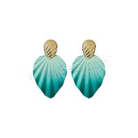 Pendientes de Perno de Aleación de Zinc, Hoja, chapado en color dorado, Joyería & para mujer, más colores para la opción, 77x42mm, Vendido por Par