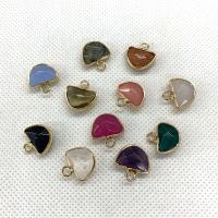 Gemstone ювелирные изделия Кулон, Природный камень, с Латунь, Колпак, плакирован золотом, DIY & различные материалы для выбора & граненый, Много цветов для выбора продается PC