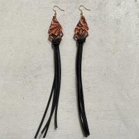 Fashion Fringe Earrings, Leder, Modeschmuck & verschiedene Stile für Wahl & für Frau, keine, 75mm, verkauft von Paar