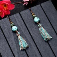 Fashion Tassel Earring, Zinc Alloy, with Seedbead, fashion jewelry & for woman, 70*12mm 