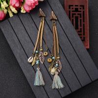 Fashion Tassel Earring, Zinc Alloy, gold color plated, fashion jewelry & for woman, 148mm 